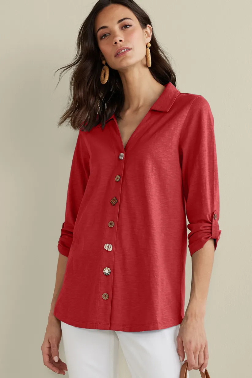 Danielle 3/4 Sleeve Tunic<Soft Surroundings Hot