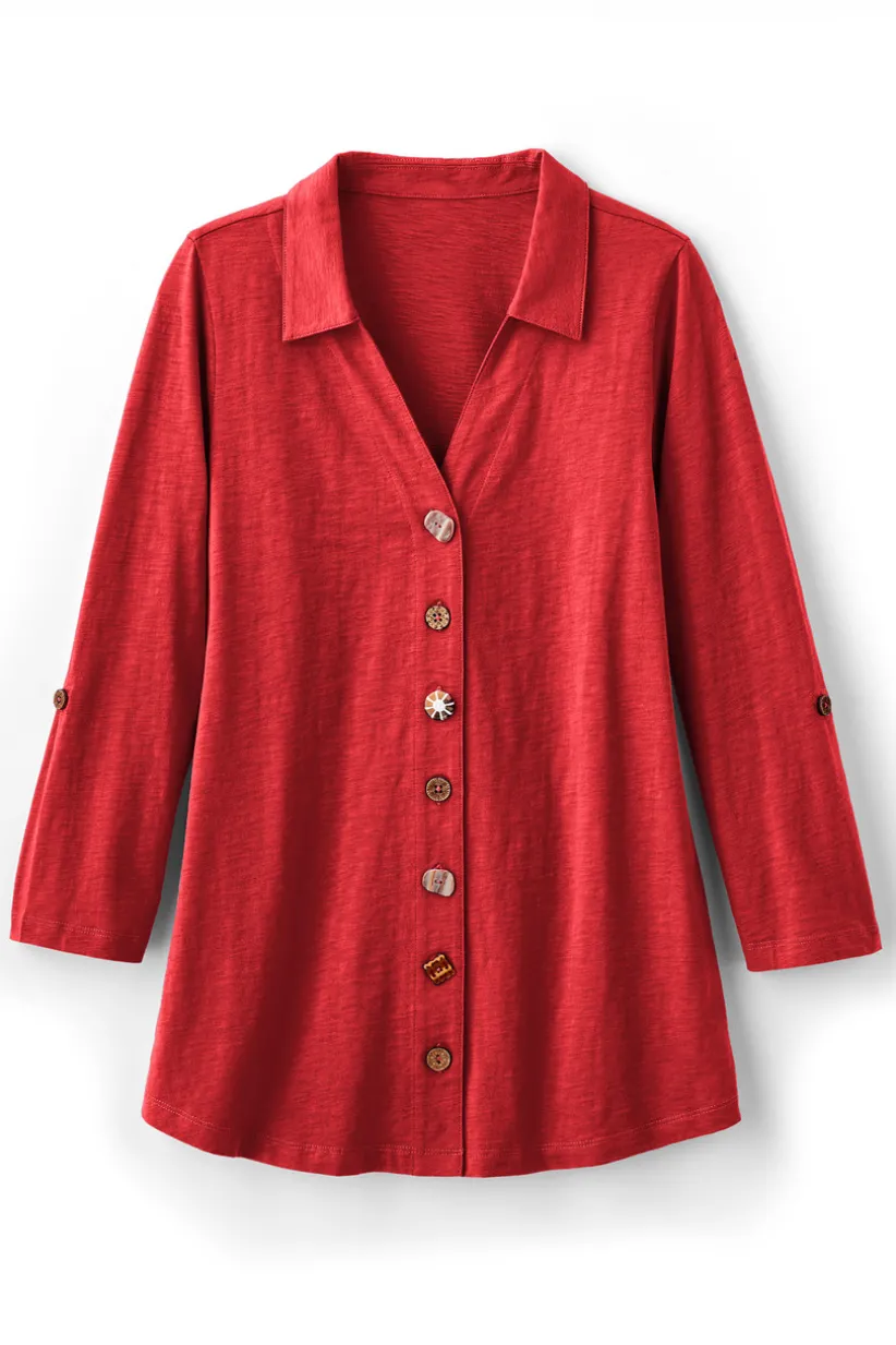 Danielle 3/4 Sleeve Tunic<Soft Surroundings Hot