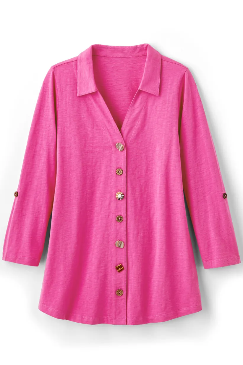 Danielle 3/4 Sleeve Tunic<Soft Surroundings Hot