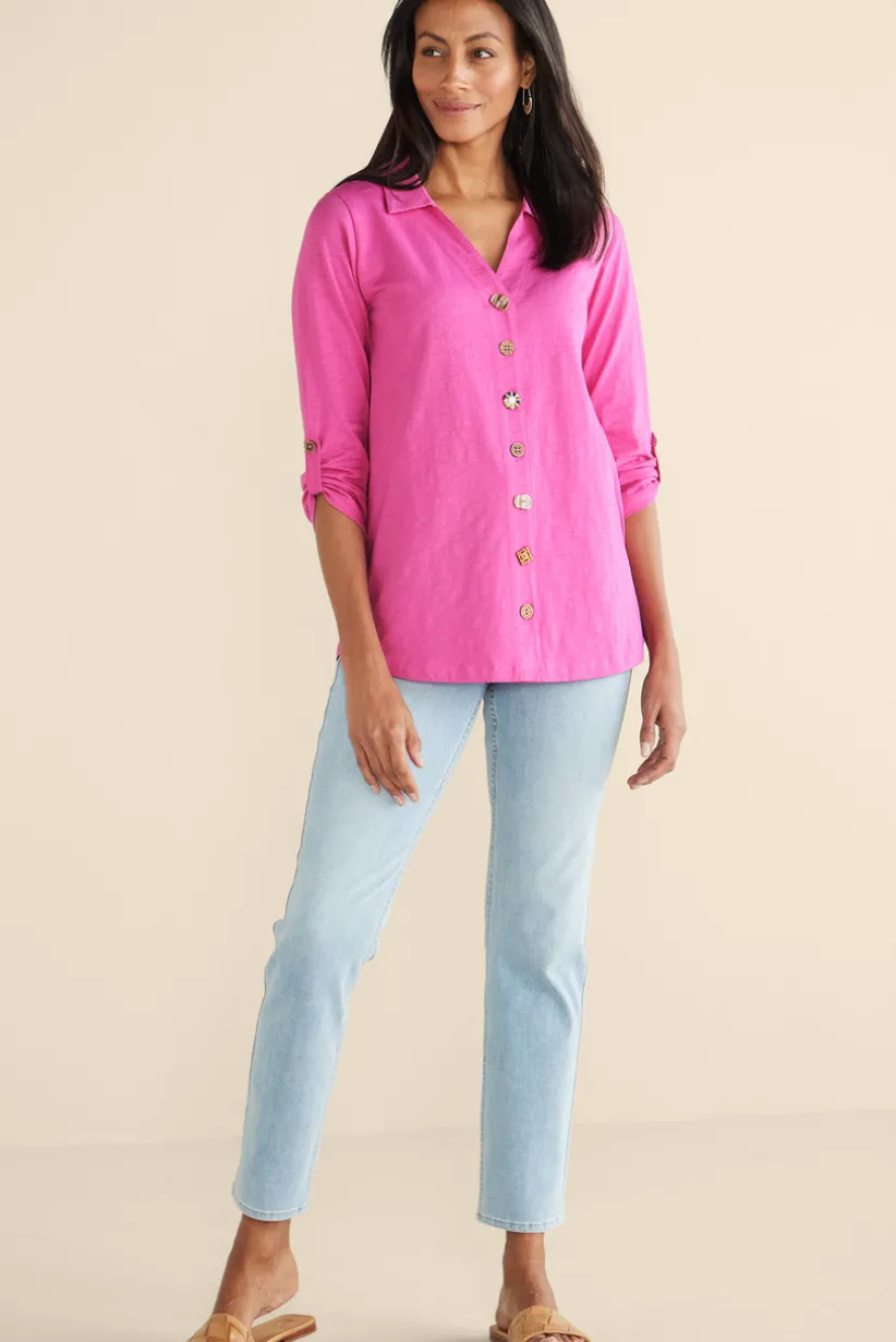 Danielle 3/4 Sleeve Tunic<Soft Surroundings Hot