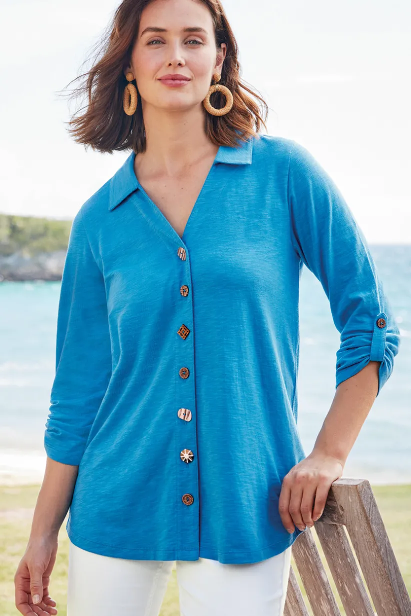 Danielle 3/4 Sleeve Tunic<Soft Surroundings Hot