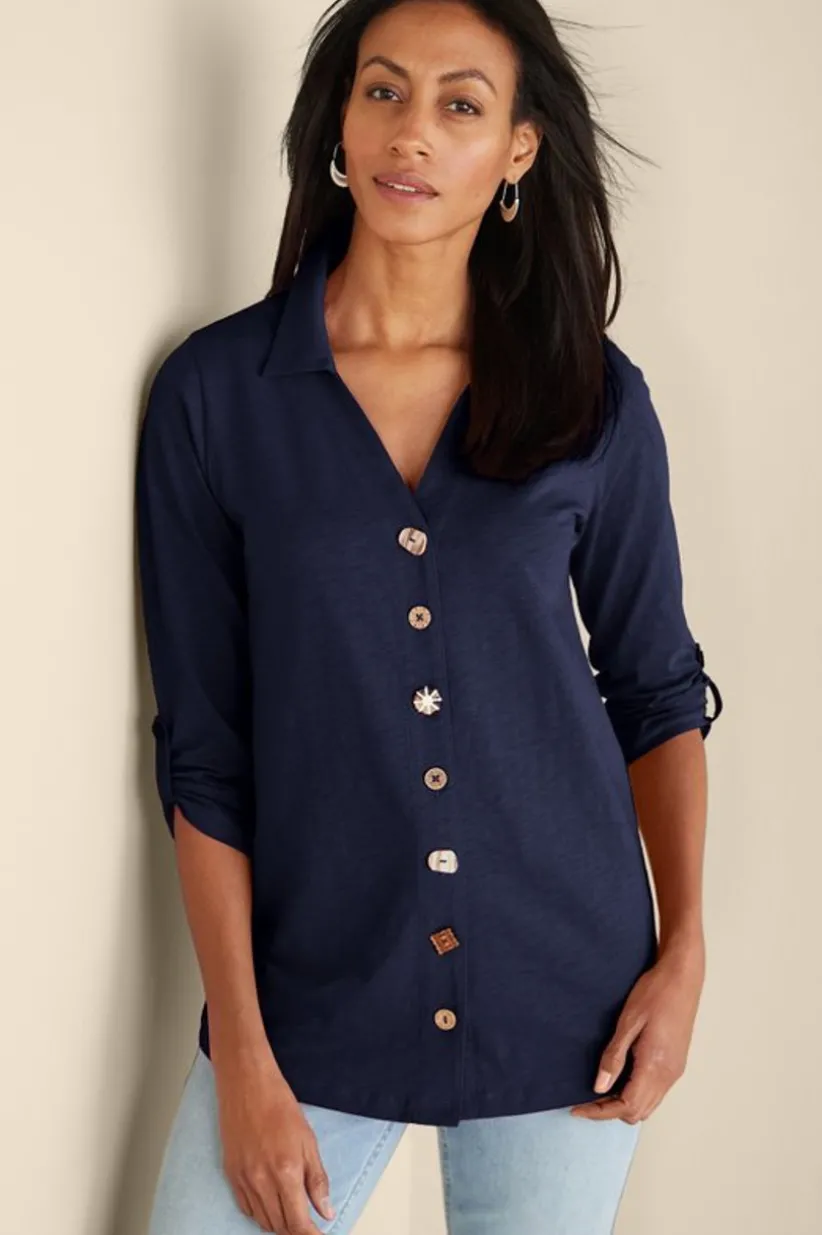 Danielle 3/4 Sleeve Tunic<Soft Surroundings Hot
