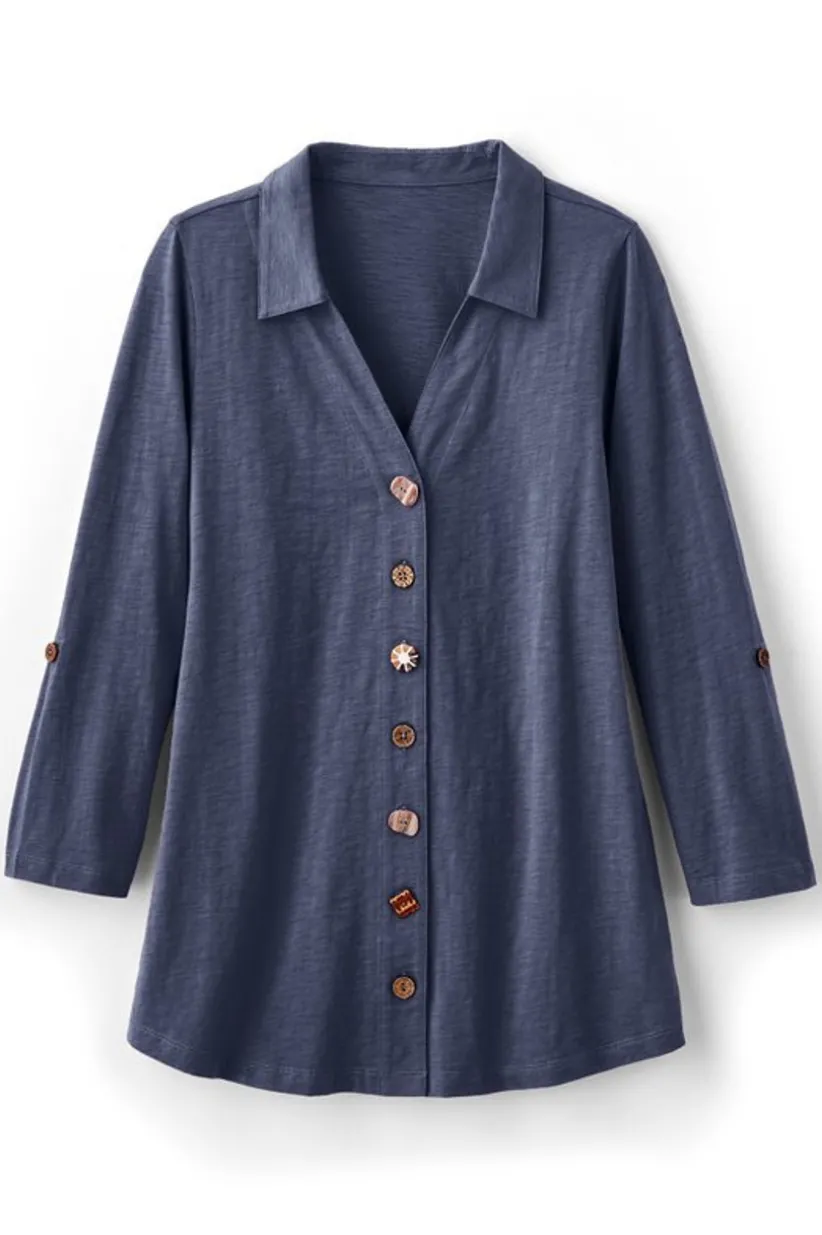 Danielle 3/4 Sleeve Tunic<Soft Surroundings Hot