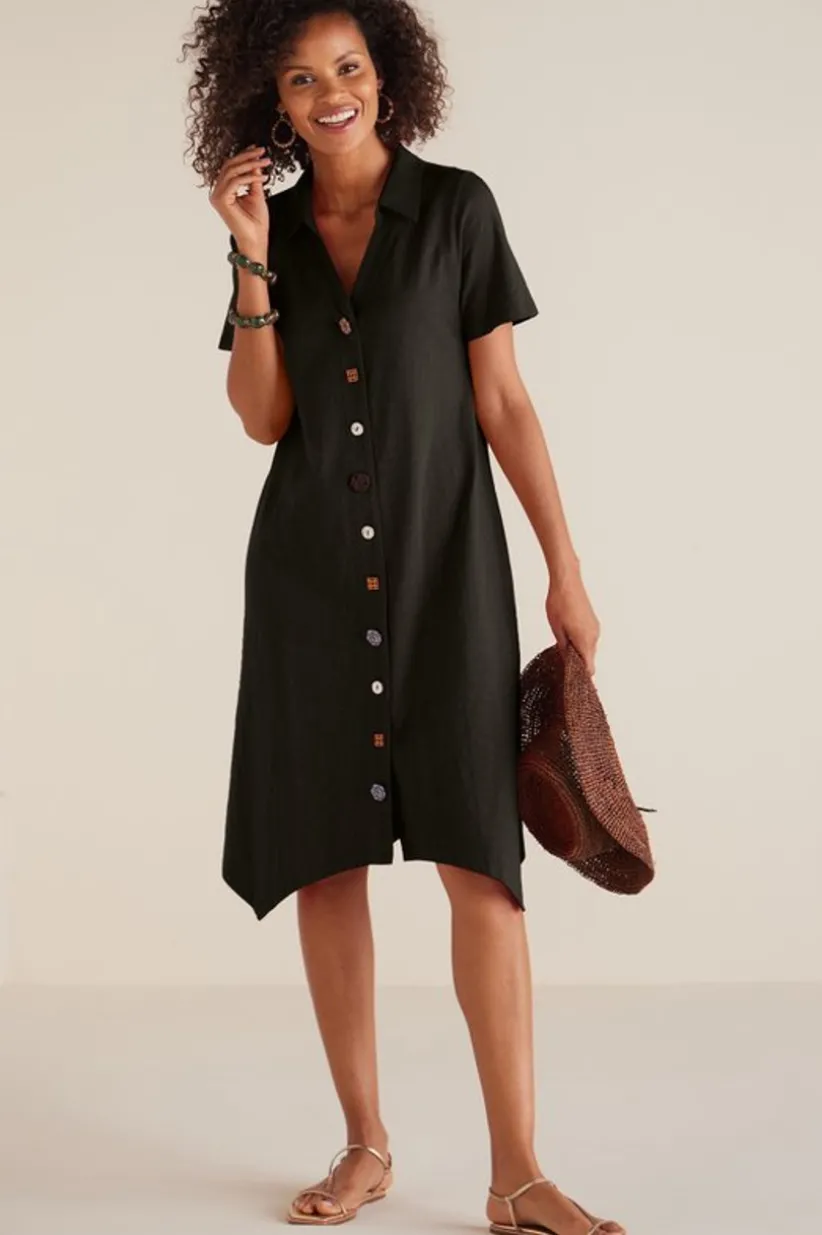 Danielle Button Dress<Soft Surroundings Clearance