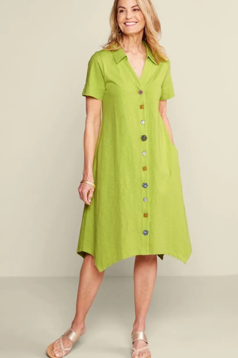 Danielle Button Dress<Soft Surroundings Clearance