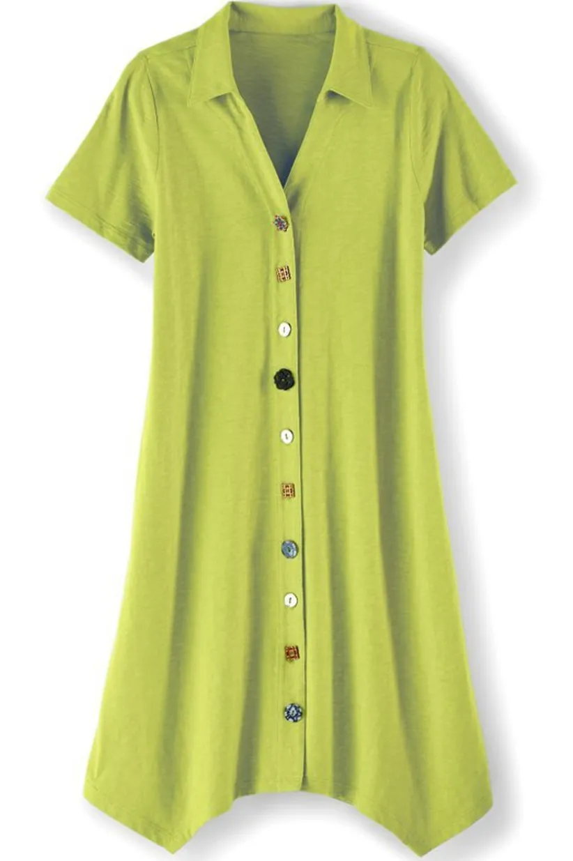 Danielle Button Dress<Soft Surroundings Clearance