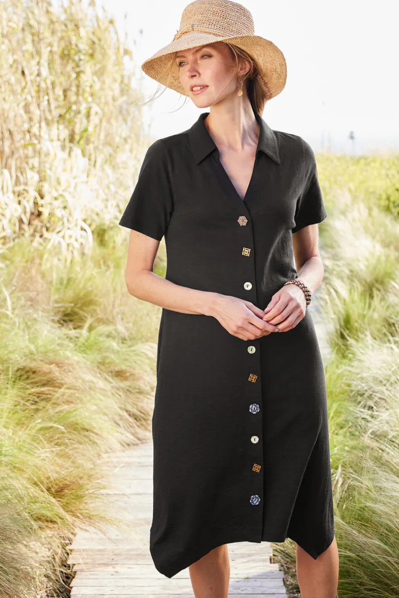 Danielle Button Dress<Soft Surroundings Clearance
