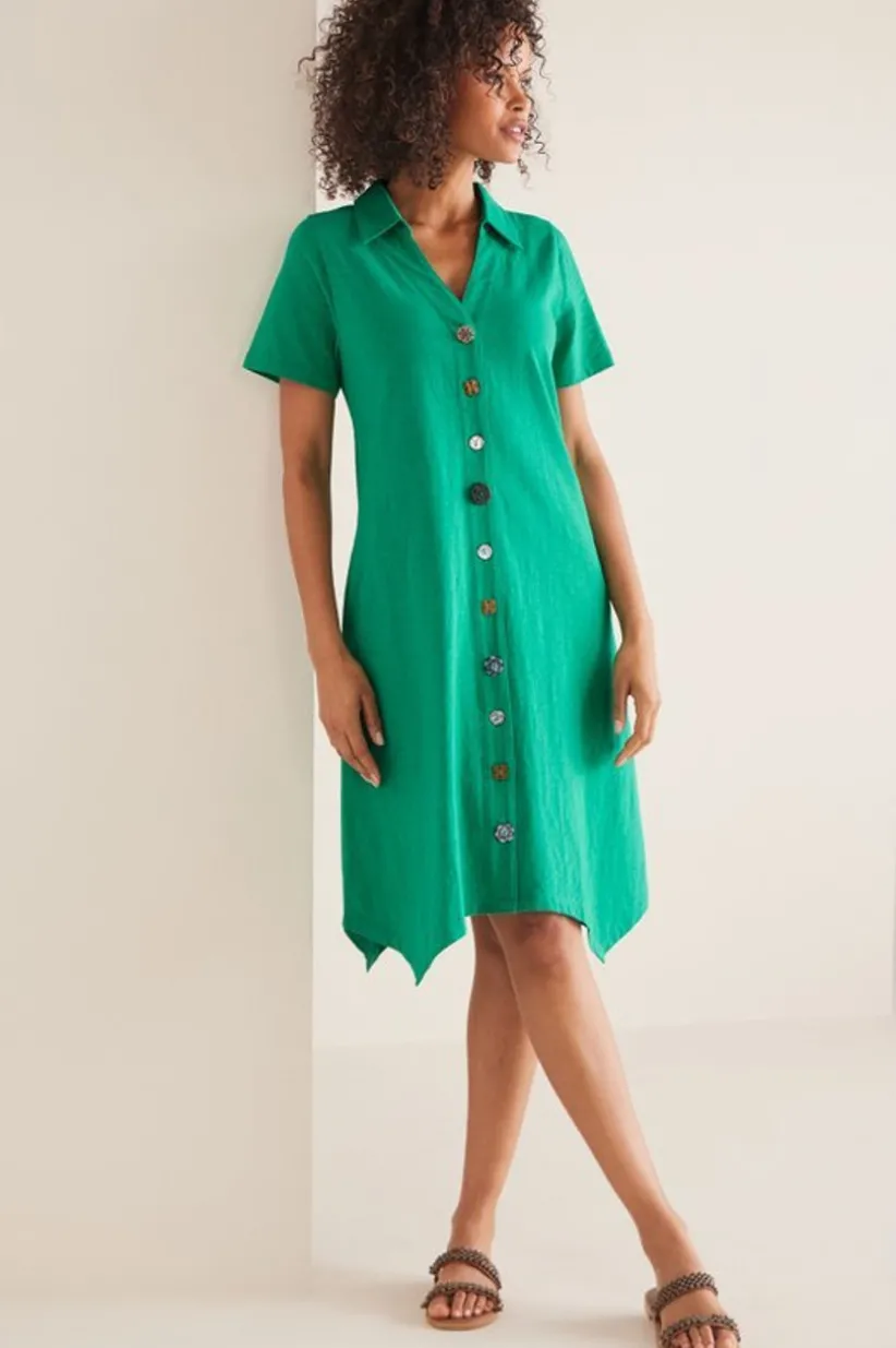 Danielle Button Dress<Soft Surroundings Clearance