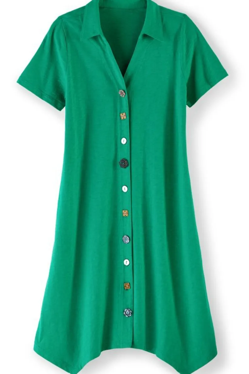 Danielle Button Dress<Soft Surroundings Clearance