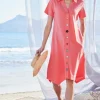 Danielle Button Dress<Soft Surroundings Clearance
