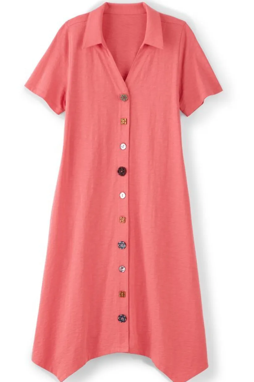 Danielle Button Dress<Soft Surroundings Clearance