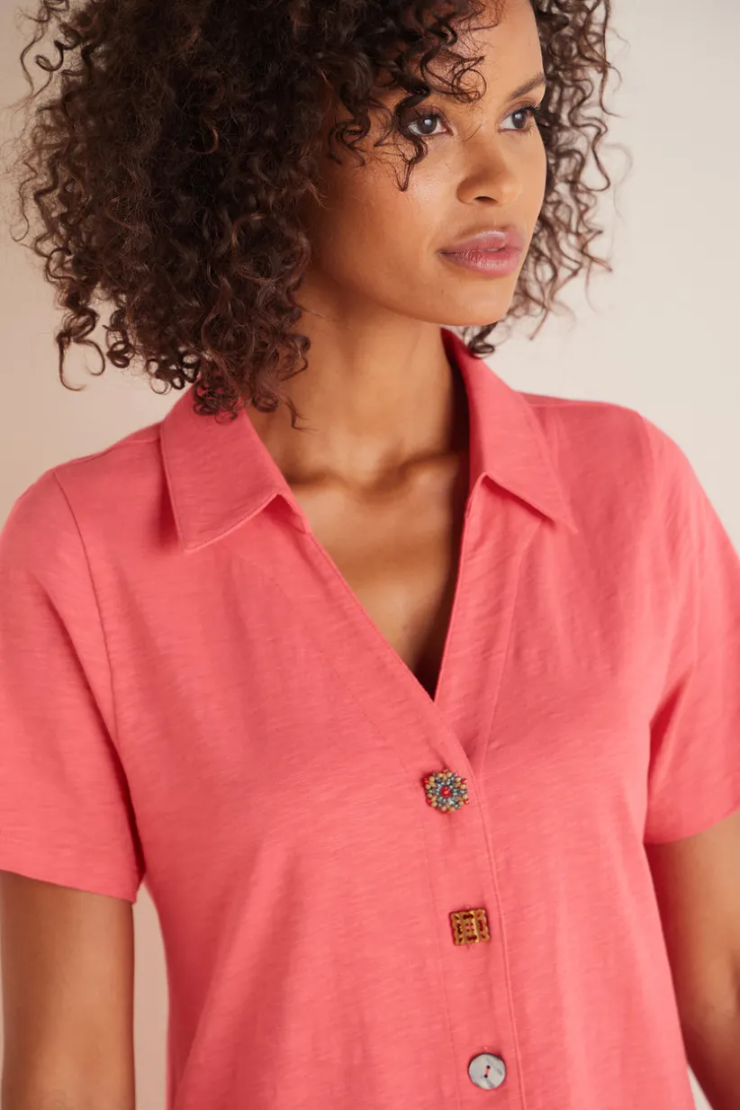 Danielle Button Dress<Soft Surroundings Clearance