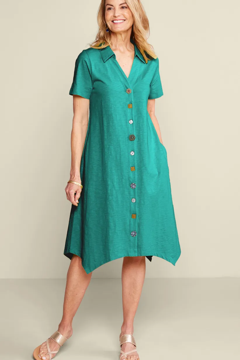 Danielle Button Dress<Soft Surroundings Clearance