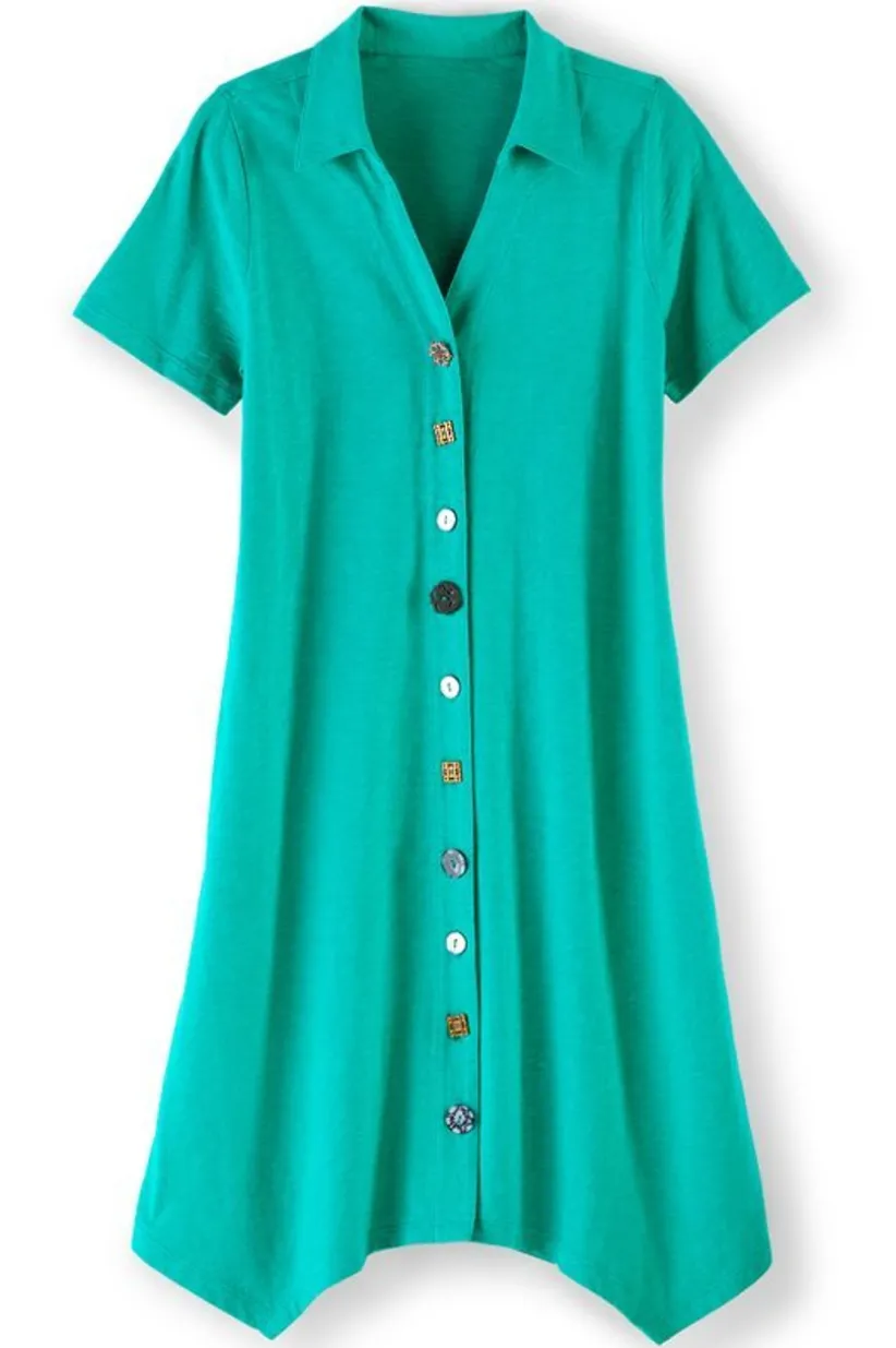 Danielle Button Dress<Soft Surroundings Clearance