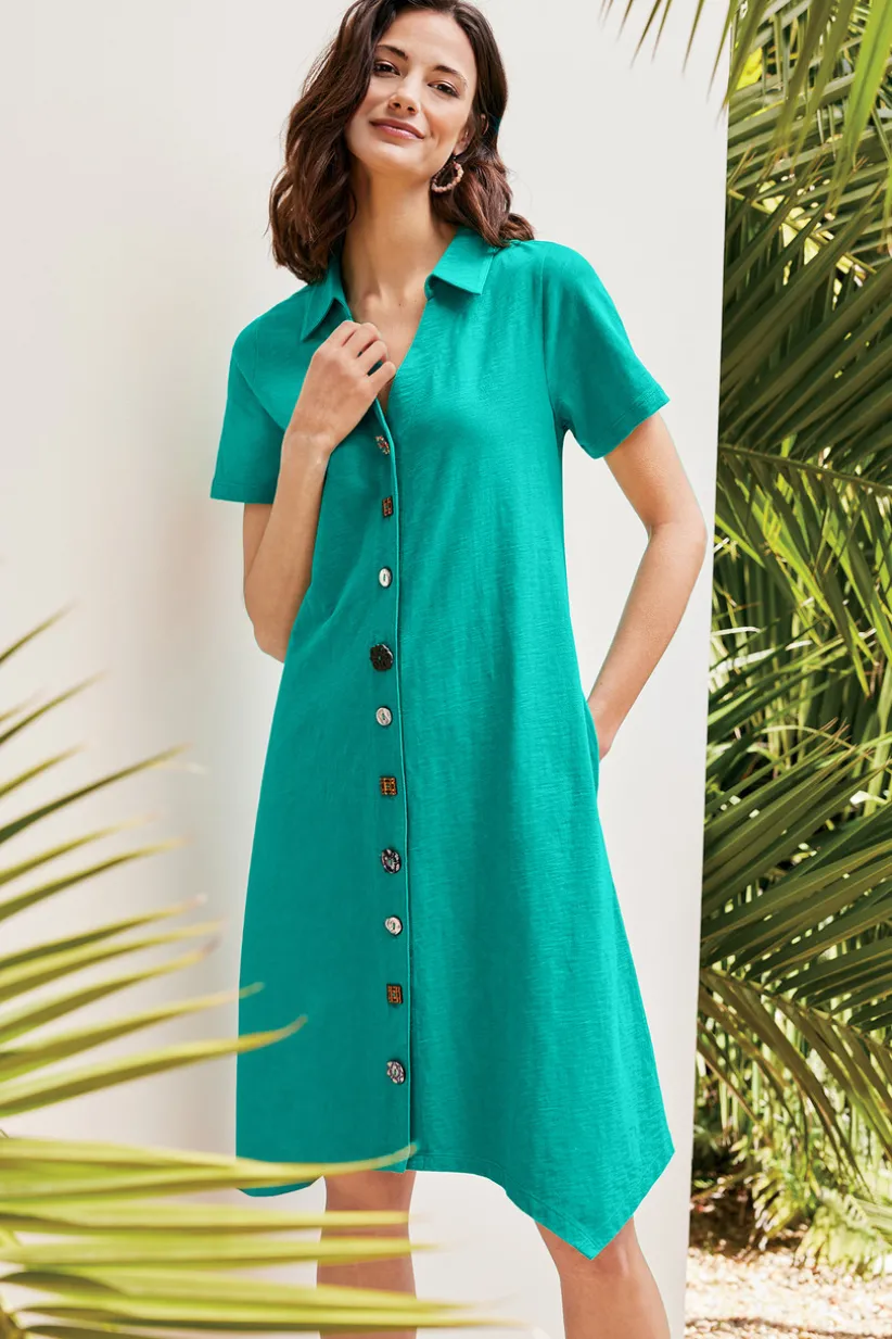 Danielle Button Dress<Soft Surroundings Clearance