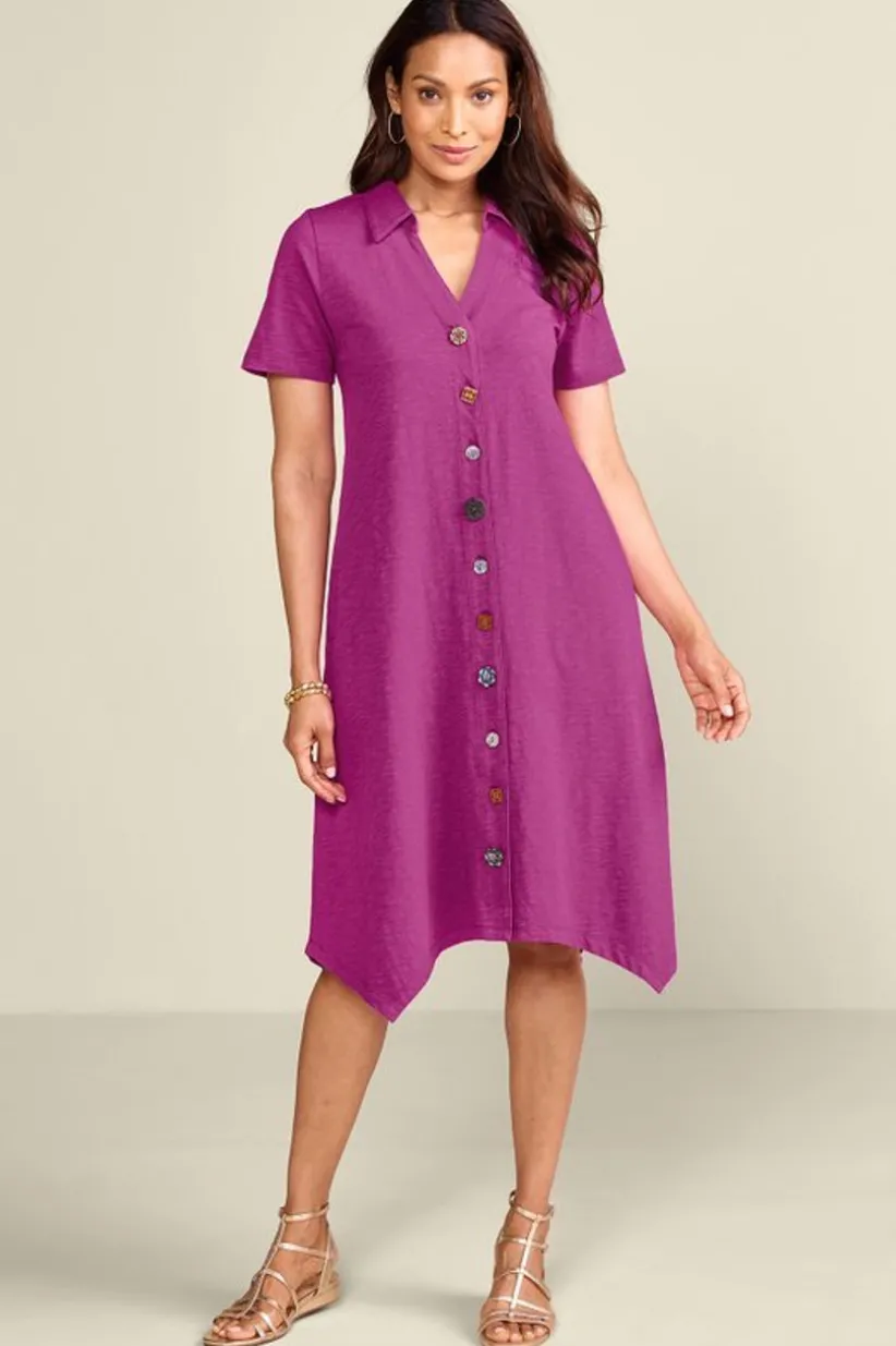 Danielle Button Dress<Soft Surroundings Clearance