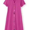 Danielle Button Dress<Soft Surroundings Clearance