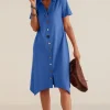 Danielle Button Dress<Soft Surroundings Clearance