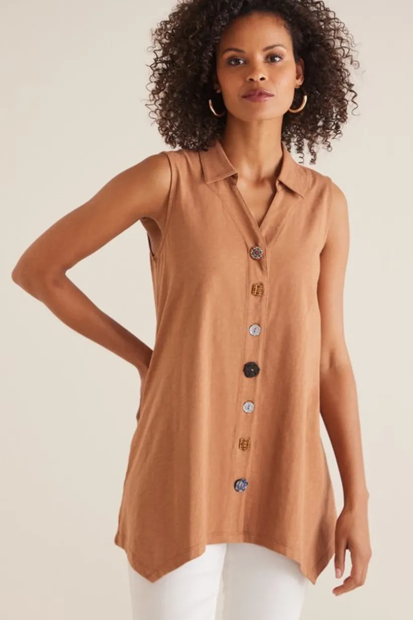Danielle Button Tank<Soft Surroundings Outlet