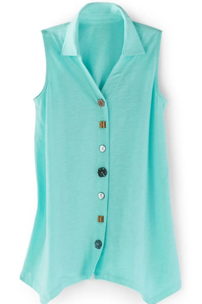 Danielle Button Tank<Soft Surroundings Outlet