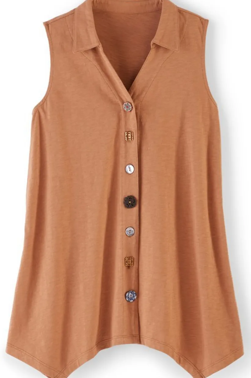 Danielle Button Tank<Soft Surroundings Outlet