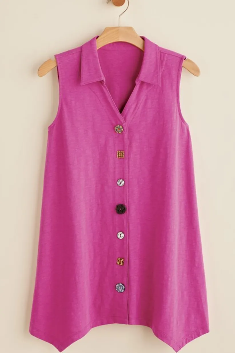 Danielle Button Tank<Soft Surroundings Outlet