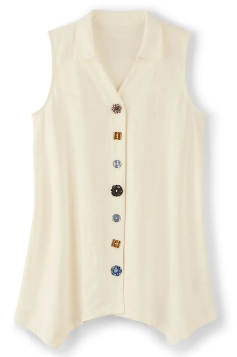 Danielle Button Tank<Soft Surroundings Outlet