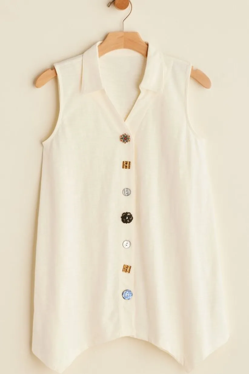 Danielle Button Tank<Soft Surroundings Outlet
