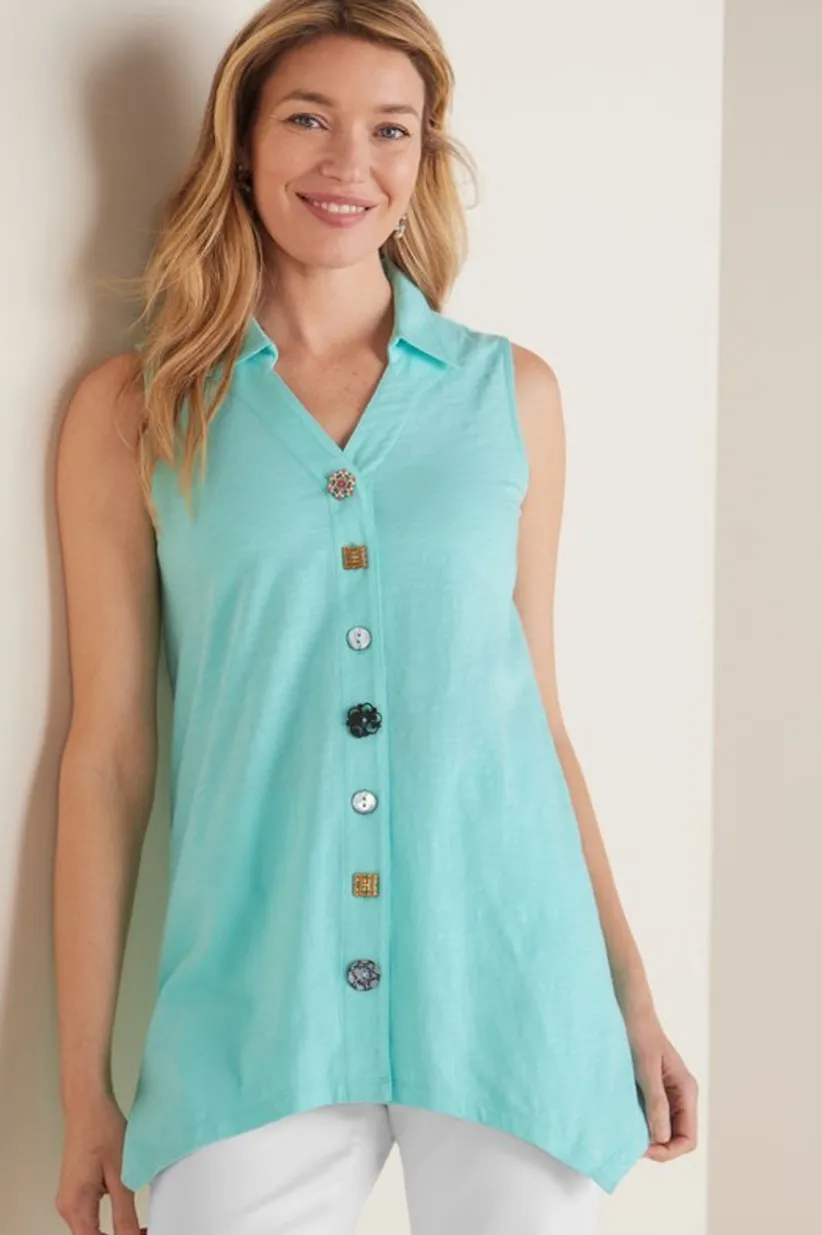 Danielle Button Tank<Soft Surroundings Outlet