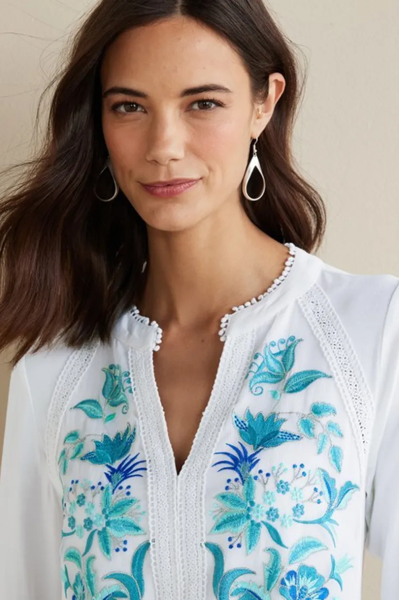 Delsie Embroidered Top<Soft Surroundings Clearance
