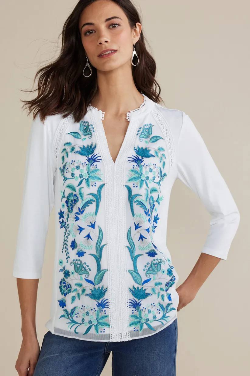 Delsie Embroidered Top<Soft Surroundings Clearance