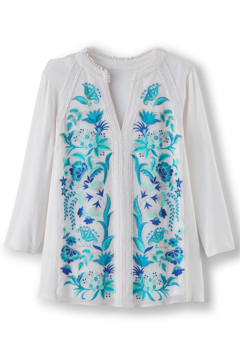 Delsie Embroidered Top<Soft Surroundings Clearance