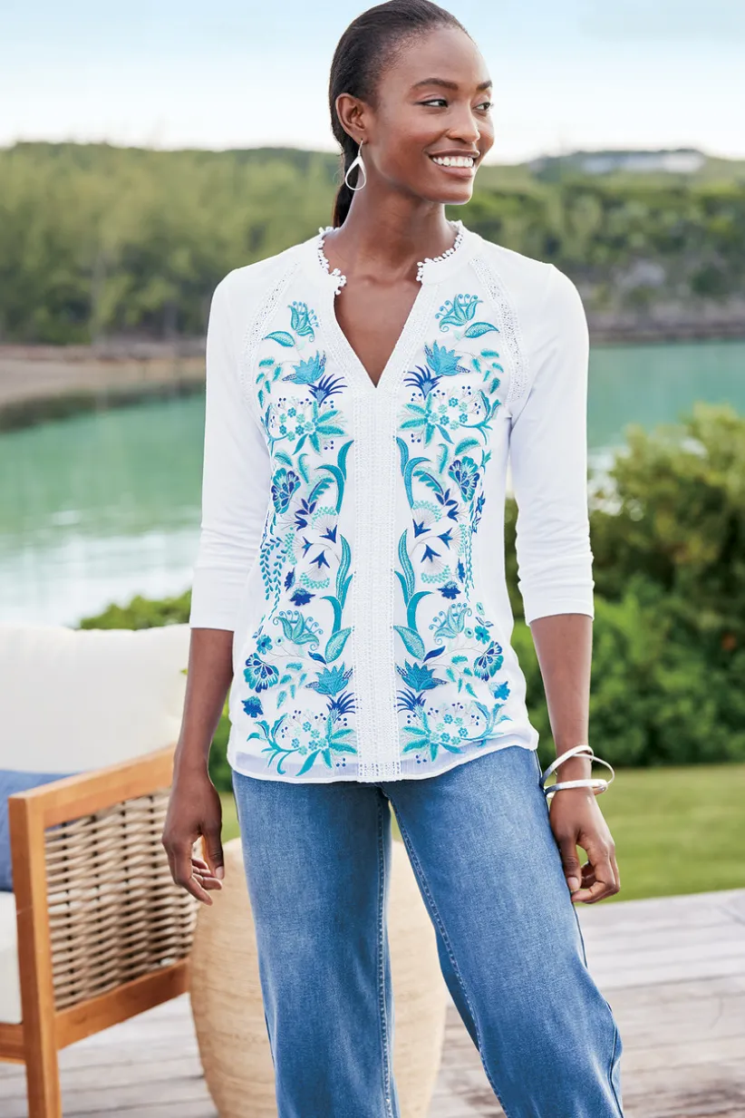 Delsie Embroidered Top<Soft Surroundings Clearance