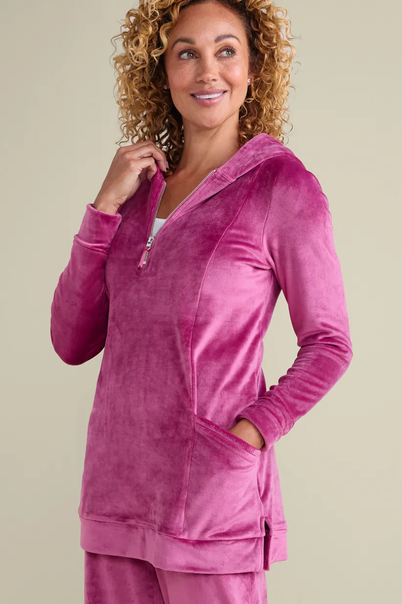 Dixie Velour Zip Hoodie Tunic<Soft Surroundings Online