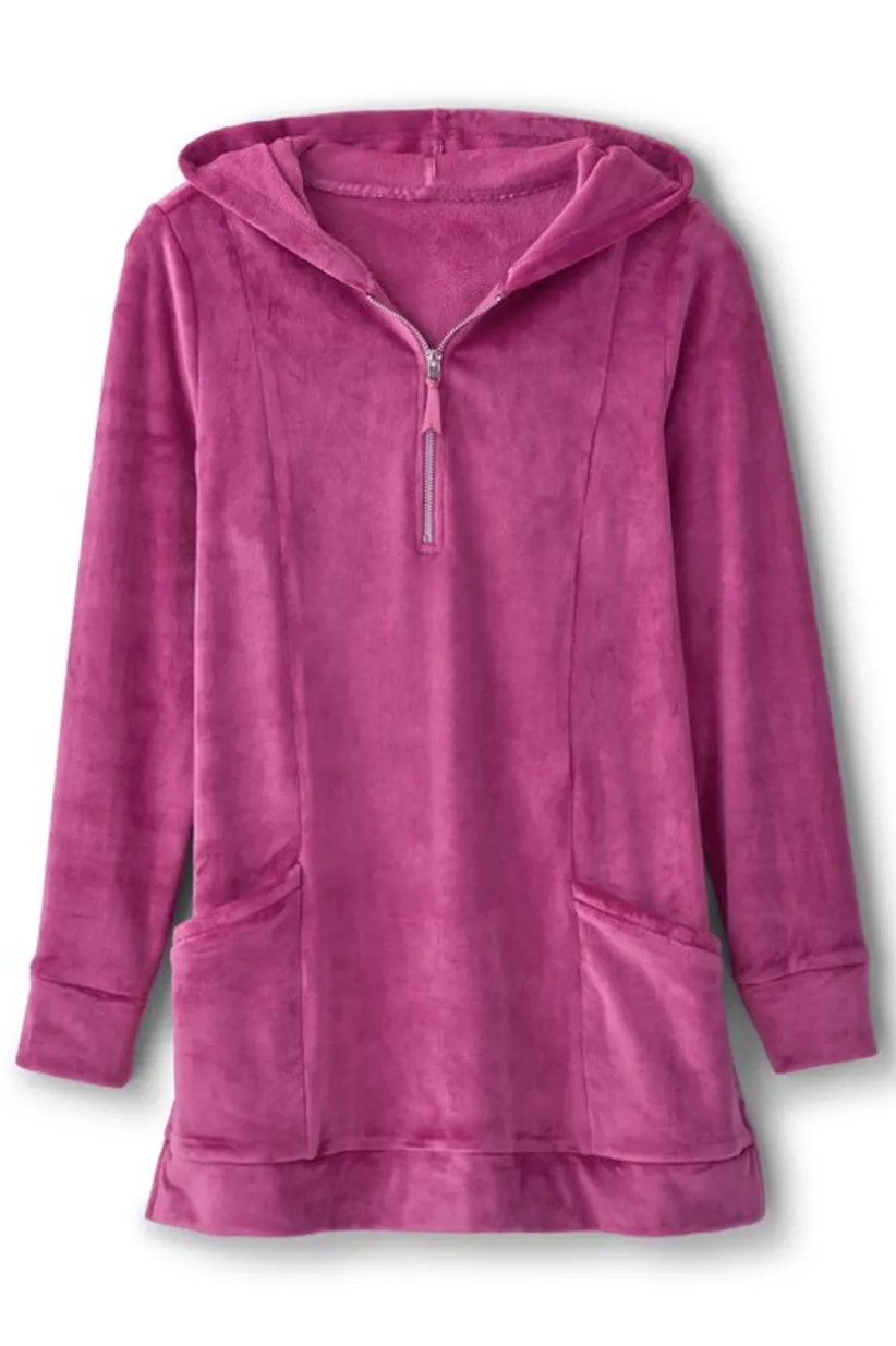 Dixie Velour Zip Hoodie Tunic<Soft Surroundings Online