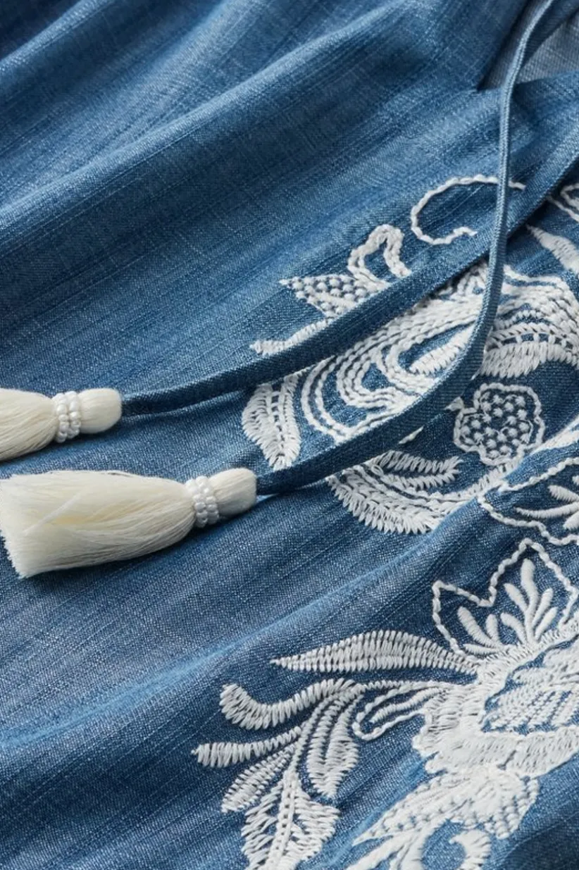 Diya Embroidered Tencel™ Peasant Top<Soft Surroundings Clearance