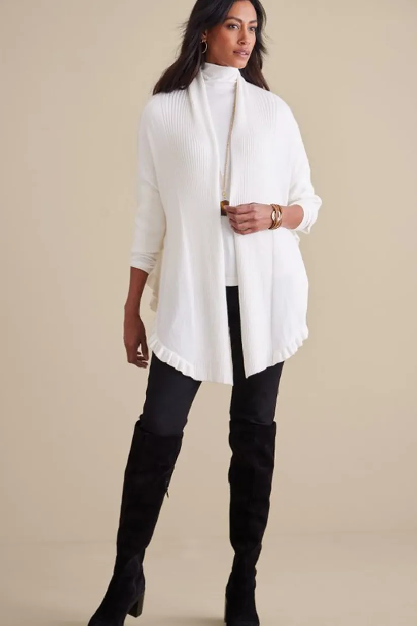 Draped Ruffle Cardigan<Soft Surroundings Outlet