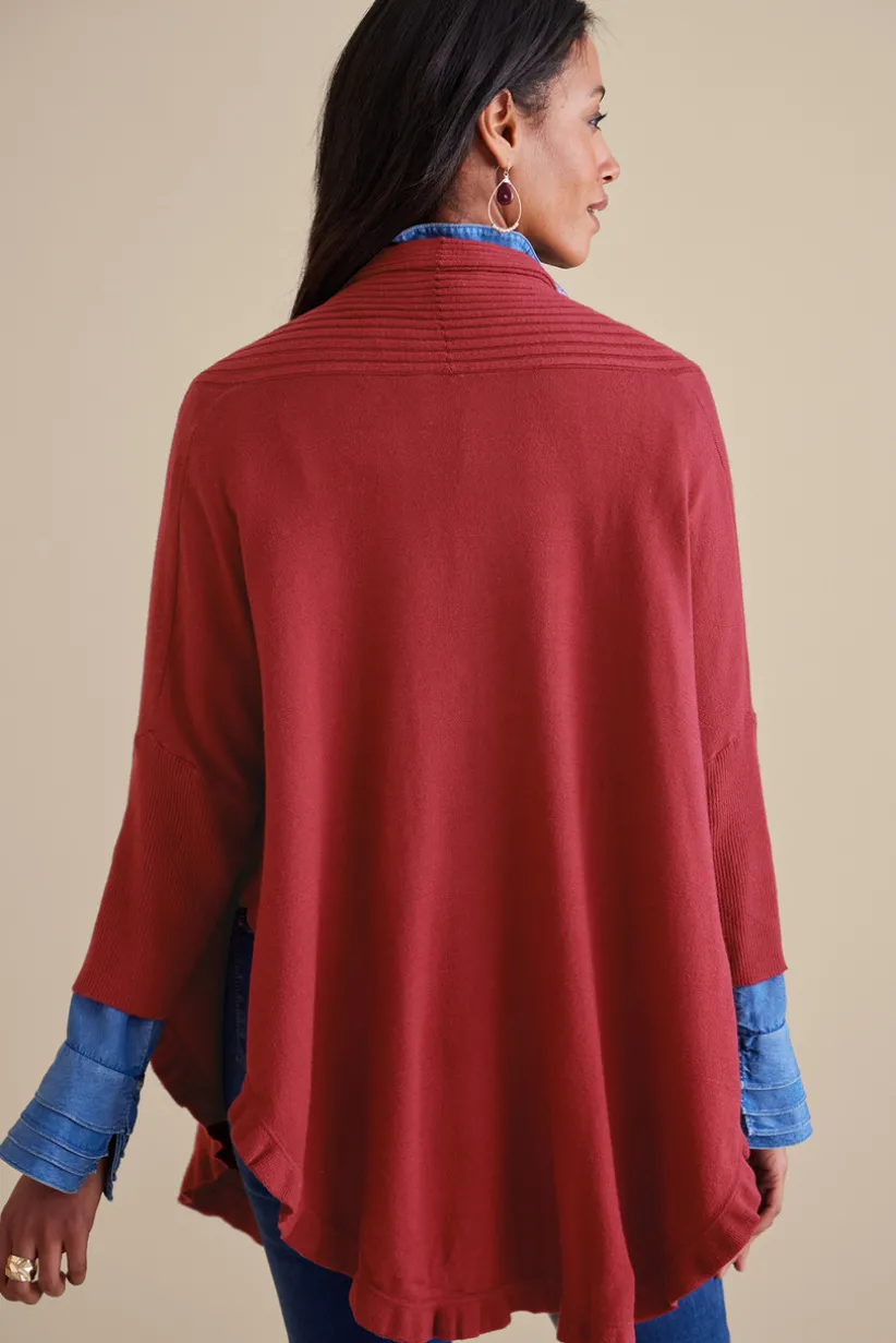 Draped Ruffle Cardigan<Soft Surroundings Outlet