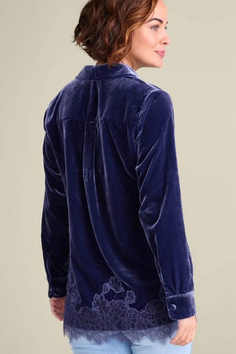 Eden Velvet and Lace Shirt<Soft Surroundings Fashion