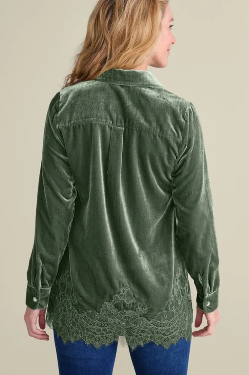 Eden Velvet and Lace Shirt<Soft Surroundings Fashion