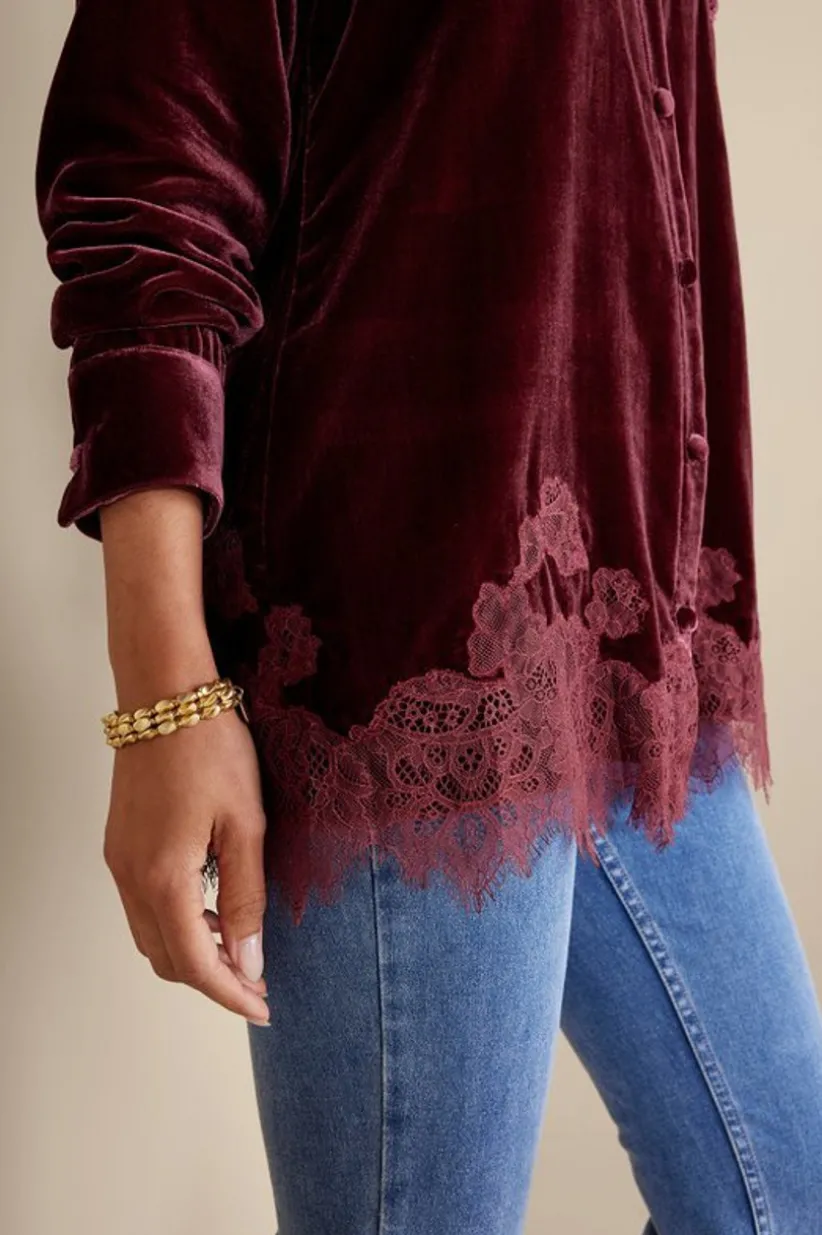Eden Velvet and Lace Shirt<Soft Surroundings Fashion