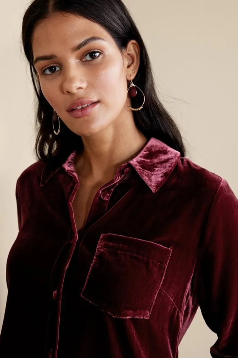 Eden Velvet and Lace Shirt<Soft Surroundings Fashion