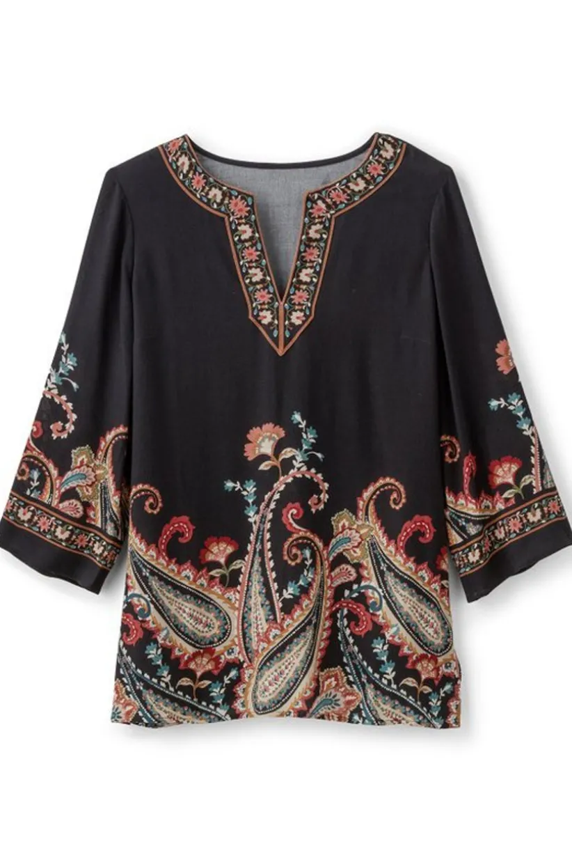 Elma 3/4 Sleeve Tunic<Soft Surroundings Discount