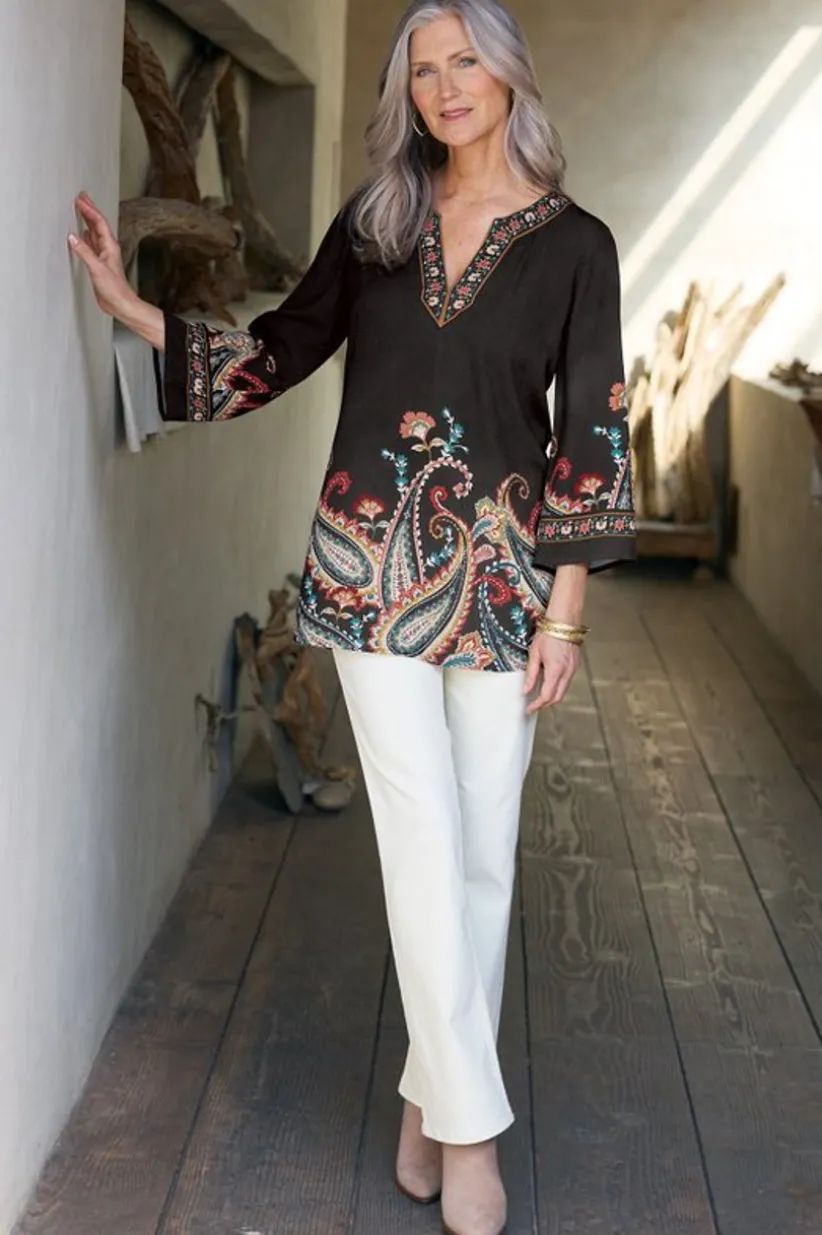 Elma 3/4 Sleeve Tunic<Soft Surroundings Discount