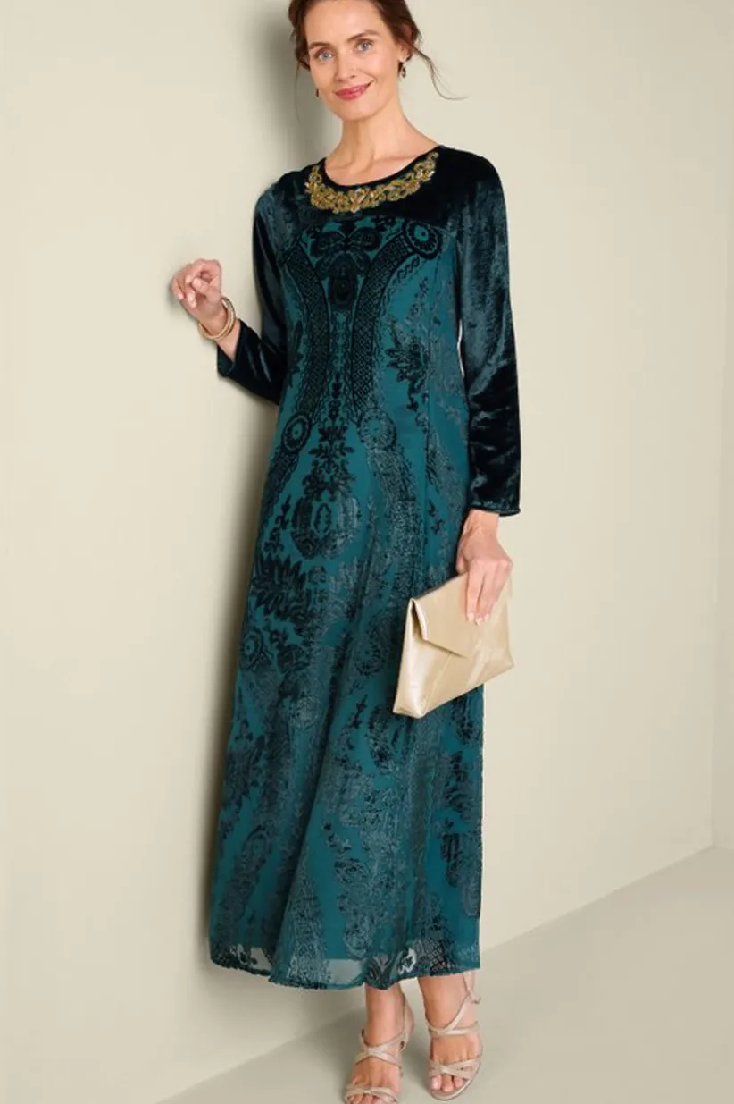 Emaline Velvet Burnout Maxi Dress<Soft Surroundings Best
