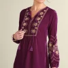 Evelyne Embroidered Velvet Tunic<Soft Surroundings Fashion