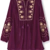 Evelyne Embroidered Velvet Tunic<Soft Surroundings Fashion