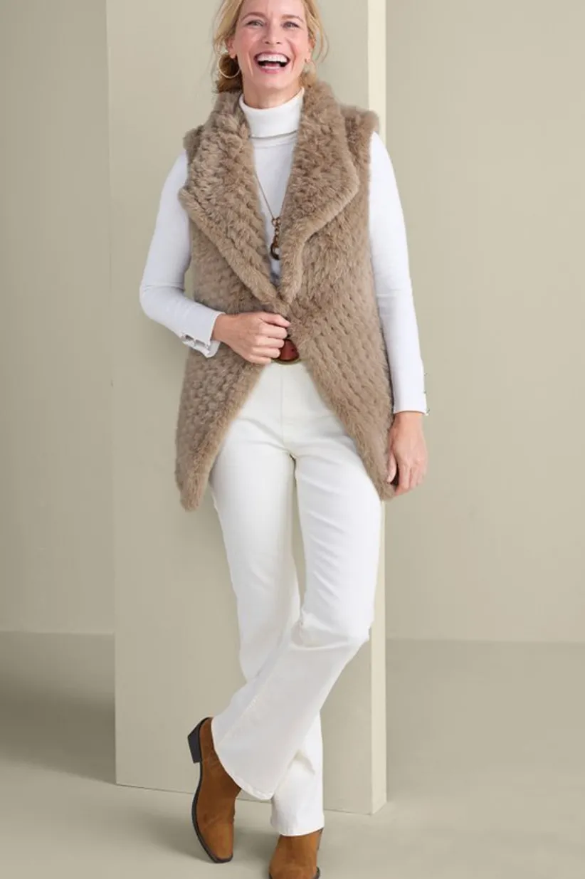 Faux Fur Draped Vest<Soft Surroundings Online