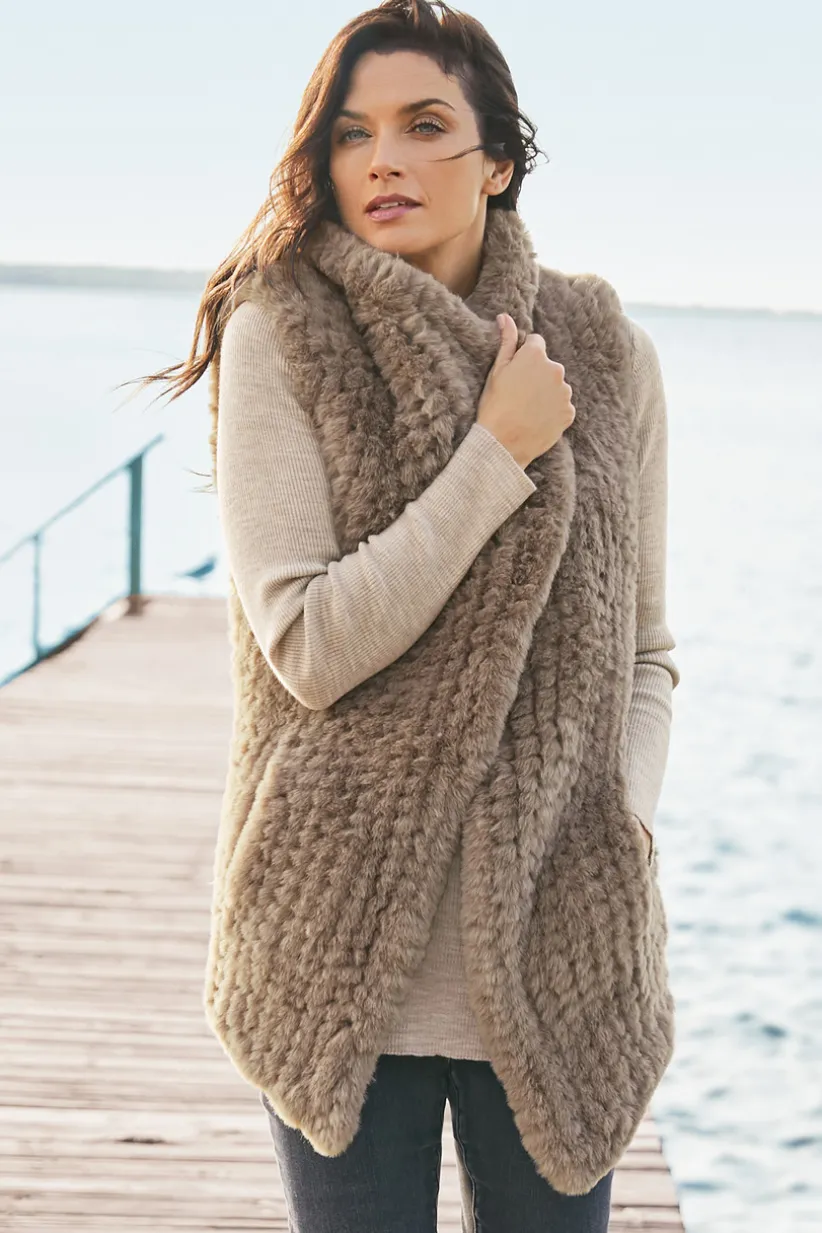 Faux Fur Draped Vest<Soft Surroundings Online