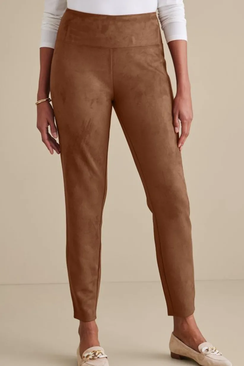 Faux Suede Pull-On Leggings<Soft Surroundings Fashion